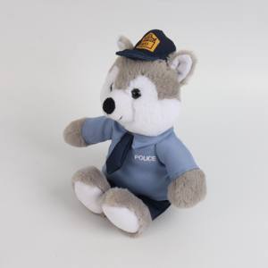 Personnalisable doux coton peluche Police loup poupée peluche jouet maille doublure peluche sac à dos soulagement du Stress Peluche jouets - Product Image 2