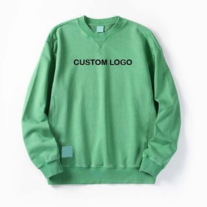 Sudadera de Cuello Redondo Verde con Logotipo Personalizado para Hombre, Corte Regular, Tejido de Algodón, Estilo Casual Otoñal, Color Sólido - Product Image 1