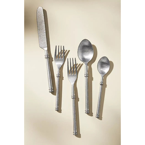 Ensemble de 5 couverts en acier inoxydable forgé à la main avec manche plat pour la maison, les mariages, la restauration et les dîners - Product Image 2