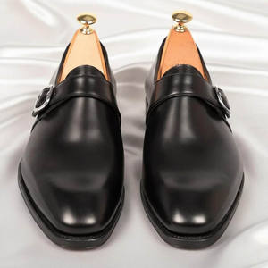 Business <b>Casual</b> Genuine Cowhide Leather Handmade <b>Men's</b> <b>Shoes</b> with Buckle Closing Hard Sole <b>Dress</b> Pointed <b>Shoes</b> for Wedding - Product Image 5