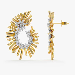 Pendientes de Diamante Moissanita con Corte Redondo, Calidad Normal, Brillantes, para Mujer, Joyería, Regalos para Fiestas - Product Image 1