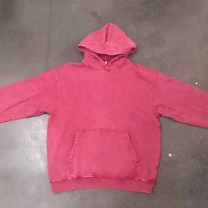 High Quality 500 Gsm Men's Cotton Thick Heavy Acid <b>Washed</b> Embroidered Pullover Hoodie Oversized Fleece Drop Shoulder Sunfaded - Product Image 4
