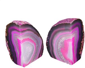 High Quality Stone Bookend Pink Agate Dyed <b>Crystal</b> Bookends Gemstone Bookend Natural Agate Healing Chakra Stone Wholesaler - Product Image 5