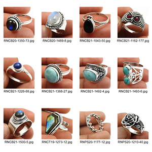 Anillo de aspecto artesanal de piedras preciosas de labradorita Natural de plata oxidada 925 joyería hecha a mano proveedores al por mayor hechos en la India - Product Image 4