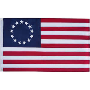 Pack of 2 Betsy Ross Boat <b>Flags</b> 12x18 Inches Embroidery 13 Stars Colony American <b>Flags</b> with Brass Grommets for 4th of July - Product Image 6