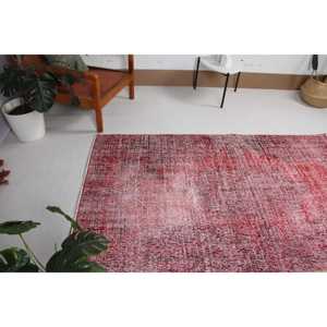 Turkish Vintage Area <b>Rug</b> 4x6.6 ft, Red <b>Black</b> Striped <b>Rug</b> - Product Image 4