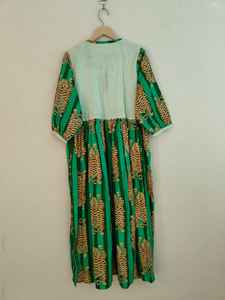 Robe longue décontractée à col en V et manches longues, imprimé tigre, coupe ample, en coton, pour l'été et les fêtes - Product Image 6