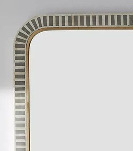 Exquisito MARCO DE ESPEJO con incrustaciones de hueso con ilustraciones de hojas hechas a mano para dormitorio, pasillo y baño acento en la pared interiores del hogar - Product Image 4