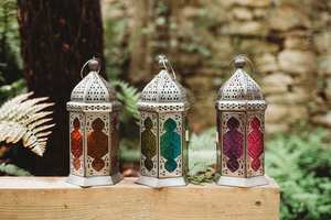 Linternas de madera rústica y hierro negro - Product Image 4