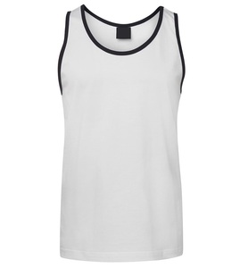 เสื้อกล้ามออกกำลังกายแขนกุดสำหรับผู้ชายผ้าคอตตอนสีดำ - Product Image 5