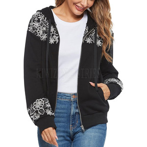 Top Fashion Sweats à capuche pour femmes avec broderie Sweat-shirt à quantité minimale de commande bas teint en coton et polyester de haute qualité - Product Image 4