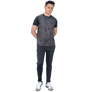 ชุดวอร์ม2ชิ้นสำหรับผู้ชายเสื้อยืดแขนสั้นและกางเกงขาสั้นชุดออกกำลังกายสำหรับออกกำลังกายยิมวิ่งออกกำลังกายฟิตเนสจ๊อกกิ้ง - Product Image 1