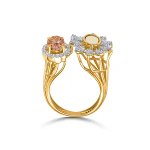 Anillo de declaración para hombre Madhavi en oro blanco con piedra natural, joyería fina - Product Image 5