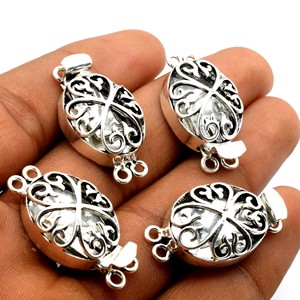 Broche de caja Marquesa Bali de una sola hebra de 31X18X8MM, 1-2-3 hebras de plata oxidada y chapado en oro de 18 quilates para joyería en el - Product Image 3