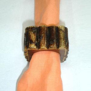 Matériau en bois forme ronde noir fini rond rond de serviette Style fantaisie luxe fait à la main vente chaude excellente qualité - Product Image 2