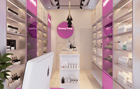 Vitrine de présentation de luxe pour maquillage et parfums avec éclairage LED - Meuble de présentation personnalisable pour les magasins de détail