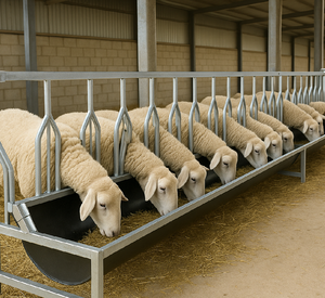รั้วคลิปคอร่องสำหรับป้อนขนแกะใช้งานหนักแบบใหม่ดีไซน์ฝาพับพลาสติกแข็งแรงป้องกันการแข่งขันด้านอาหารจากแกะ - Product Image 2
