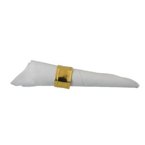Producto de decoración, servilletero redondo con acabado chapado en oro, nueva vajilla de Hotel a la moda, servilletero de aluminio hecho a mano - Product Image 5