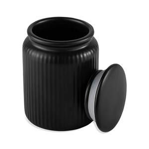 Tarro de Almacenamiento Decorativo de Cerámica con Tapa de Madera, Diseño Botánico Elegante, Recipiente Hermético para Cocina, Organizador de Despensa - Product Image 4