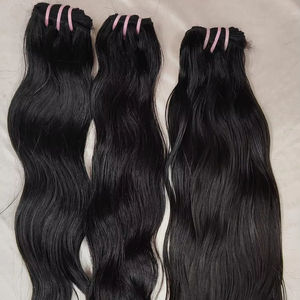 100% brut non transformé donneur unique cuticule aligné naturel droit Extensions de cheveux humains couleur claire Machine Double trame indien - Product Image 1