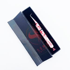 แหนบปลายขนตา90องศาทำจากสแตนเลสแหนบปลายขนตาเพิ่มวอลลุ่มแบบมืออาชีพพร้อมกล่องบรรจุภัณฑ์โลโก้แบบกำหนดเอง - Product Image 1