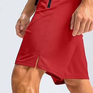 <b>Women's</b> Regular Fit Lightweight Seamless Hip Hop Gym Basketball Custom Mesh <b>Red</b> <b>Shorts</b> - Product Image 2