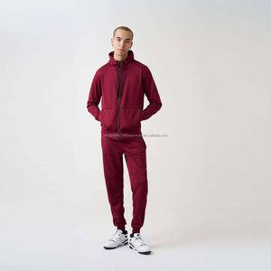 Survêtement pour homme en molleton de charbon écologique lourd, couleur marron foncé - Product Image 3