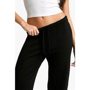 กางเกงวอร์มผู้หญิงสั่งตัดได้ เอวกลาง ผ้าฝ้ายฟลีซ สีพื้น ใส่สบาย เหมาะสำหรับพักผ่อนและออกกำลังกาย - Product Image 4