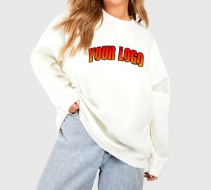 Sweat-shirts à capuche et pulls à col rond en molleton de coton surdimensionnés pour femmes, vêtements streetwear - Product Image 1