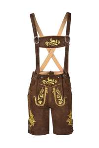 Shemax Trachten <b>Shorts</b> <b>Mens</b> Lederhosen Shaded Grey OEM Custom New Bavarian Oktoberfest Lederhosen - Product Image 5