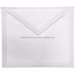 Ensemble de ceinture et tablier d'apprenti maçon de première qualité, en cuir blanc, pour la franc-maçonnerie, vente en gros - Product Image 2