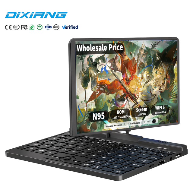 New 8 Inch 2 in 1 Mini Laptop Factory Price Intel N95 Touchscreen Metal 12GB DDR5 RAM Windows 11 Pro Portable Computer
