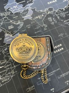 ปฏิทินปี100ฉันรักคุณทำจากทองเหลืองเข็มทิศทองเหลืองคุณภาพสูงพร้อมสร้อยหนังทำมือของขวัญโบราณ - Product Image 3