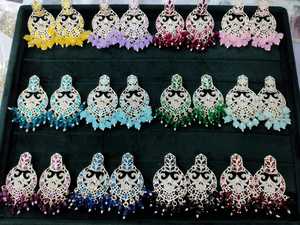 Boucles d'oreilles Kundan en alliage traditionnel Inde Bijoux pour femme - Product Image 2