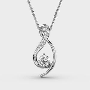 <b>Solid</b> 925 Sterling <b>Silver</b> Rhodium Plated Custom Color Twist Diamond Pendant <b>Necklace</b> with Ethnic Style - Product Image 1