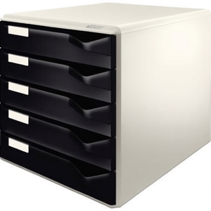 Leitz Extra-Wide DIN A4 Desktop & <b>Drawer</b> Organizer with 5 Light Grey <b>Drawers</b> Black Housing Color - Product Image 2