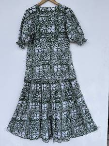 Adorable à la recherche d'antiquités élégantes robes en tissu de coton à la mode occidentale dans la conception fantaisie portant une robe de cadeau d'anniversaire décontractée - Product Image 4