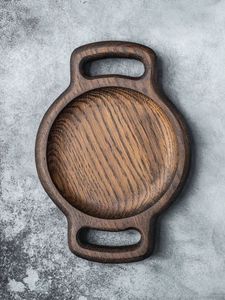 WARMTH Plateau de service en bois d'acacia rond personnalisable pour la cuisine, la maison ou l'hôtel Vaisselle de style classique pour la fête ou la nourriture - Product Image 3