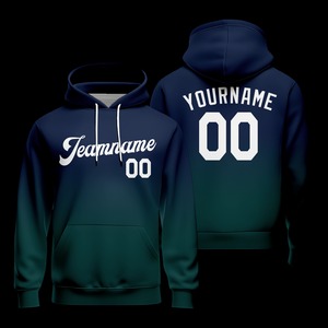 Sudadera con capucha de béisbol de poliéster y algodón con logotipo OEM, sudaderas con capucha de béisbol esenciales para mujer con degradado de número de nombre personalizado - Product Image 5