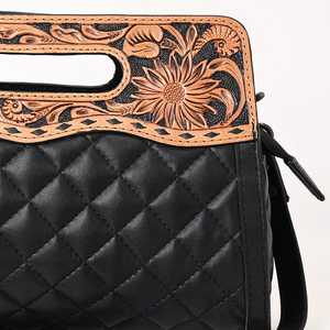 New Arrival Large Capacity Genuine Quilted Leather Bohemian <b>Tote</b> Sling <b>Bag</b> Hand <b>Tooled</b> Western Style Wholesale Price - Product Image 3