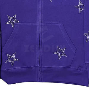 Fabricante de Pakistán sudaderas con capucha de diamantes de imitación para hombre invierno patrón sólido poliéster/algodón personalizable al por mayor en Stock - Product Image 4