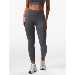 Mallas deportivas de punto transpirables para mujer, pantalones de Yoga de cintura alta para gimnasio, deporte, informal, correr, pantalones de Yoga de cintura media para Casual - Product Image 1