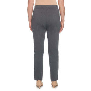 Pantaloni Casual da Donna Alfred Dunner Allure, Grigio Traspirante, Vita Elastica, Gamba Larga, Effetto Stropicciato, Taglia 16, Vita Media - Product Image 2