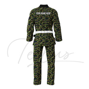 Kimono de lutte personnalisé avec logo privé disponible pour hommes, uniforme d'entraînement, option devant en spandex/polyester, respirant et durable - Product Image 4