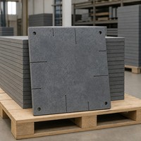 Plaque carrée à fentes emboîtable en carbure de silicium pour meubles de four réfractaire, avec trous de montage, pour soudage et découpe en four céramique