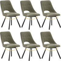 Ensemble de 4 chaises de salle à manger pivotantes à 360°, tissu imitation cachemire, pieds en métal noir, salle à manger, cuisine, marron, gris