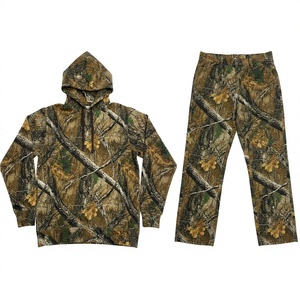 Wholesale Custom Camo Hoodie Sets <b>Oversized</b> Drop Shoulder <b>Joggers</b> Breathable Casual Winter 100% Cotton High Quality OEM Full - Product Image 1