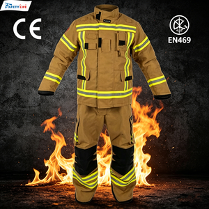 Uniformes de pompier isolants thermiquement, tailles L à XXXXXL, certifiés CE, en tissu aramide premium, économiques, jaunes, noirs, bleu marine - Product Image 3