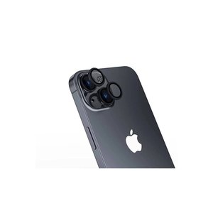 Protecteur d'objectif d'appareil photo anti-reflet Netzy CL-15 pour iPhone 15 Plus, résistant aux traces de doigts, en noir - Product Image 1