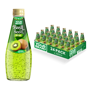 Boisson de kiwi tropical de haute qualité avec graines de basilic, OEM ODM et marque privée, 290 ml, approvisionnement en gros du Vietnam, exportation directe d'usine - Product Image 1